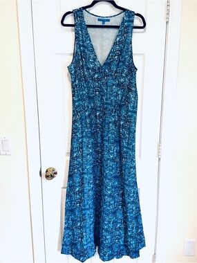 Derek Lam for DesigNation a blue Armadillo Print V-neck Sleeveless XL